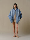 INTO THE EAST 25 Autumn/Winter Mid-Length Large Pocket Denim Jacket ITE-E1DGSS009BU20JK-LAN Blue